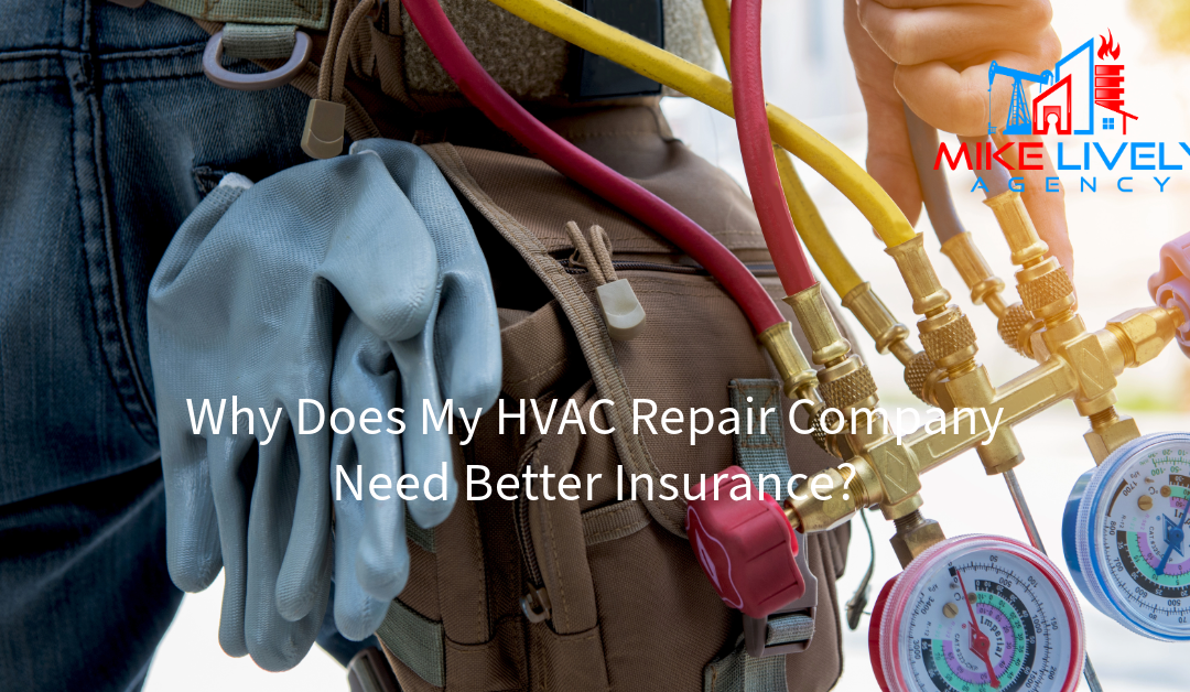 A close-up of an HVAC technician's tool belt with various instruments and gloves, emphasizing the need for adequate insurance for HVAC repair businesses.